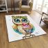 Cute cartoon owl with leopard headband holding area rugs carpet