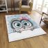 Cute cartoon owl with pink bow on head area rugs carpet