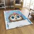 Cute cartoon owl with pink bow on head area rugs carpet