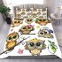 Cute cartoon owls sitting on tree branches bedding set