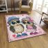 Cute cartoon owls wearing cute area rugs carpet