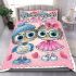 Cute cartoon owls wearing cute bedding set