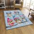 Cute cartoon owls with cute hats sitting on tree branches area rugs carpet