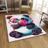 Cute cartoon panda holding a colorful bubble area rugs carpet