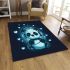 Cute cartoon panda listening to music on headphones area rugs carpet