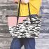 Cute cartoon panda pattern leather tote bag