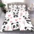 Cute cartoon panda pattern bedding set