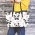 Cute cartoon panda pattern leather tote bag