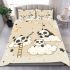 Cute cartoon pandas playing on clouds bedding set