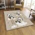 Cute cartoon pandas playing on clouds area rugs carpet