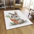 Cute cartoon rabbit holding a carrot area rugs carpet