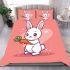 Cute cartoon rabbit playing with a carrot bedding set