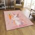 Cute cartoon rabbit with pink ears and tail area rugs carpet