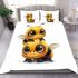 Cute cartoon style bee character bedding set