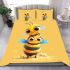 Cute cartoon style bee character bedding set