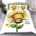 Cute cartoon style bee holding a sunflower bedding set