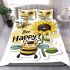 Cute cartoon style bee holding a sunflower bedding set