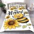 Cute cartoon style bee holding a sunflower bedding set