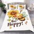 Cute cartoon style bee holding a sunflower bedding set