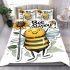 Cute cartoon style bee holding a sunflower bedding set