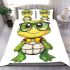 Cute cartoon turtle wearing glasses bedding set