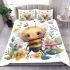 Cute cartoon watercolor baby bee bedding set