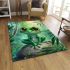 Cute cartoon watercolor frog with big eyes area rugs carpet