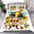 Cute chibi bee with sunflowers and hearts bedding set