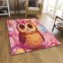 Cute chibi owl with a bow on its head area rugs carpet