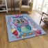 Cute chibi owl with a bow on its head area rugs carpet