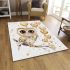 Cute chibi owl with big eyes holding heart shaped balloons area rugs carpet