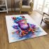 Cute colorful frog sitting on water area rugs carpet