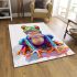 Cute colorful frog sitting on water area rugs carpet