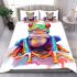 Cute colorful frog sitting on water bedding set