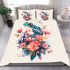 Cute colorful frog with flowers bedding set