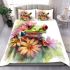 Cute colorful frog with flowers bedding set