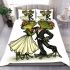 Cute couple of frogs dancing bedding set