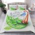 Cute damselfly and music notes with harp bedding set