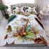 Cute damselfly and music notes with harp bedding set