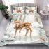 Cute deer standing in the snow bedding set