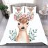 Cute deer with flower wreath bedding set