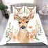 Cute deer with flowers bedding set