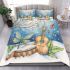 Cute dragonflies and music notes with banjo bedding set