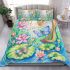 Cute dragonfly and music notes with harp bedding set