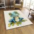 Cute frog cartoon style blue and green color area rugs carpet