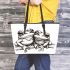 Cute frog couple in love leaather tote bag