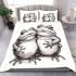 Cute frog couple in love bedding set