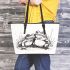 Cute frog couple in love leaather tote bag