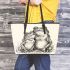 Cute frog couple in love leaather tote bag