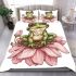 Cute frog sitting on the flower bedding set